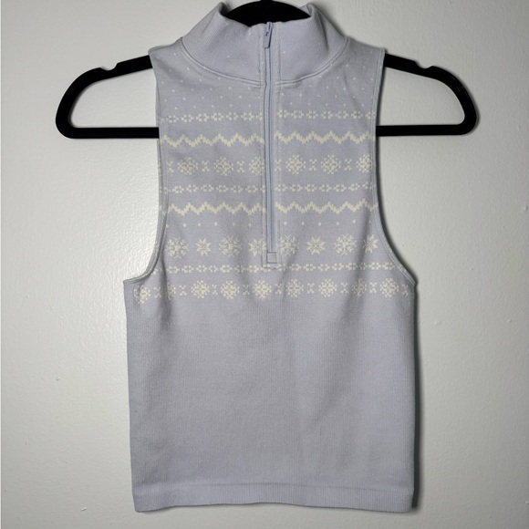 PINK Victoria's Secret pastel blue Patterned Zip-Up - Picture 1 of 5